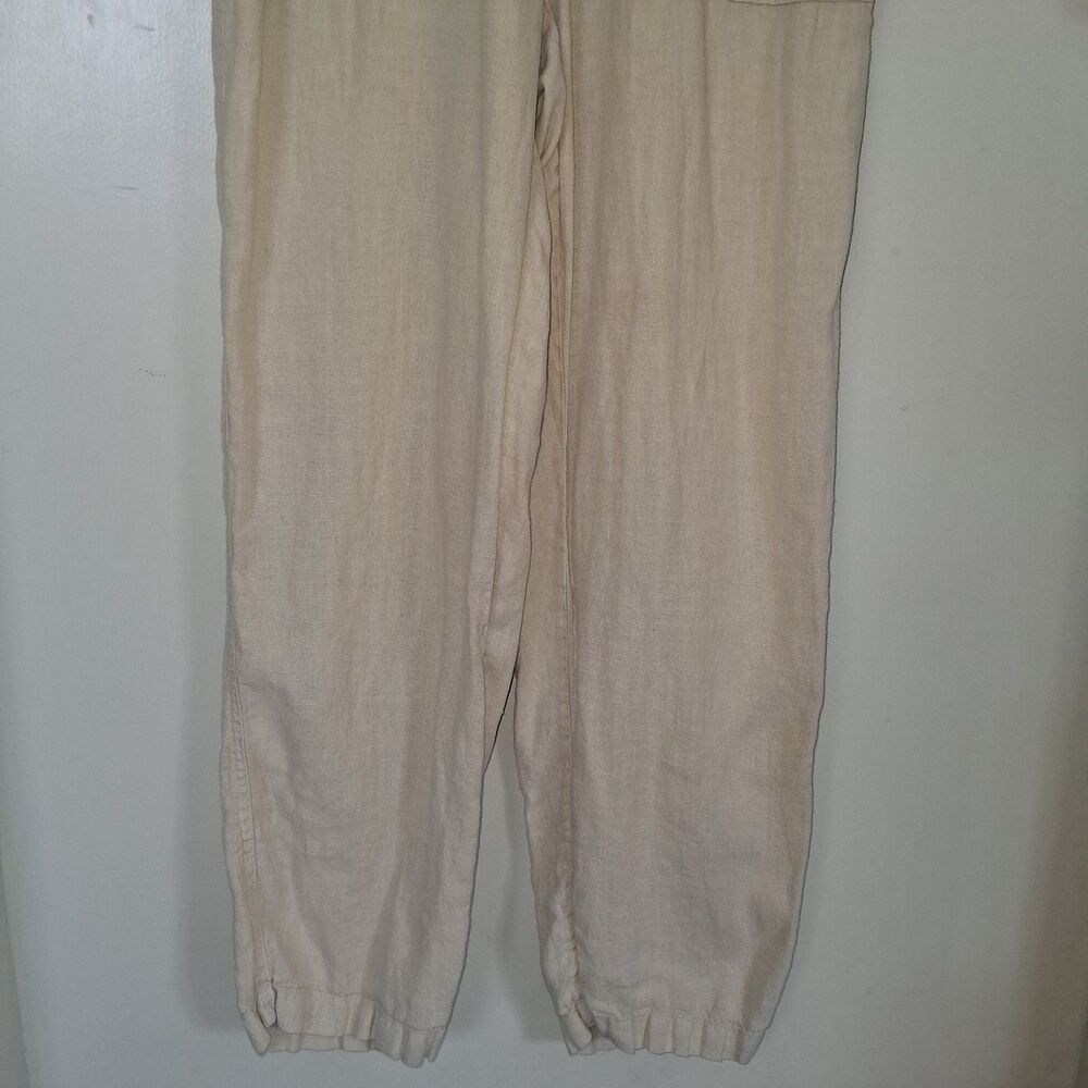 MATE the Label Organic Linen Short Sleeve Utility Jumpsuit S Beige Minimalist - Picture 5 of 12